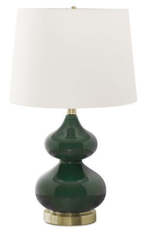 Lampe de table de 24 po en verre vert