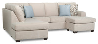  Sofa sectionnel de gauche Montana 2 pièces en tissu d'apparence lin - taupe