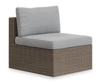  Fauteuil sans accoudoirs Naples pour la terrasse - gris