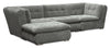 Sofa sectionnel modulaire Plaza de Scott Living 4 pièces en tissu gris avec pouf