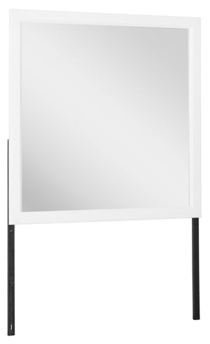 Miroir de commode de chambre à coucher Remi - blanc