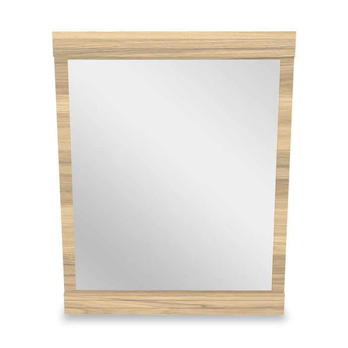 Ensemble de chambre à coucher Riley 5 pièces avec lit à panneaux, commode et miroir, fabriqué au Canada, naturel - format lit simple