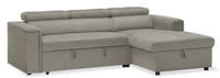  Sofa-lit sectionnel de droite Savvy 2 pièces en tissu d'apparence lin