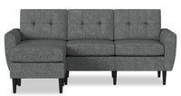  Sofa modulaire BLOK à accoudoirs évasés avec fauteuil long - acier