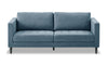 Sofa Metro de 78 po en tissu avec coussins de siège capitonnés et coussins de dossier réversibles - bleu denim