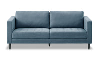  Sofa Metro de 78 po en tissu avec coussins de siège capitonnés et coussins de dossier réversibles - bleu denim