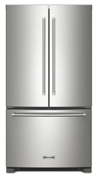  Réfrigérateur KitchenAid de 36 po et de 20 pi3 de profondeur comptoir à portes françaises - acier inoxydable - KRFC136RPS 