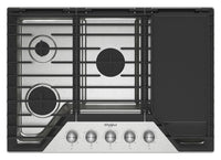  Surface de cuisson à gaz Whirlpool de 30 po avec grille à charnières 2 en 1 qui se convertit en plaque chauffante - WCGK7530PS 