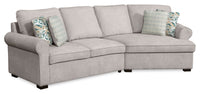  Sofa sectionnel enveloppant de droite Haven de Scott Living 2 pièces en tissu de chenille - gris