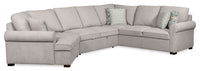  Sofa-lit sectionnel enveloppant de gauche Haven de Scott Living 3 pièces en tissu de chenille - gris