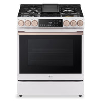  Cuisinière à gaz intelligente LG Studio de 6,3 pi3 avec hublot InstaViewMD et friture à air - essence blanche - LSGS6338N 