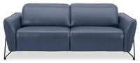  Sofa à inclinaison électrique Riviera en cuir véritable de qualité supérieure - bleu