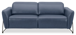 Sofa à inclinaison électrique Riviera en cuir véritable de qualité supérieure - bleu