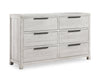 Commode de chambre à coucher Haven de 65 po (L) x 39 po (H) à 6 tiroirs - blanche