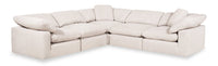  Sofa sectionnel modulaire Eclipse 5 pièces en tissu d'apparence lin - lin