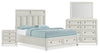 Ensemble de chambre à coucher Casa 6 pièces avec lit, commode, miroir et table de nuit, blanc - format grand lit