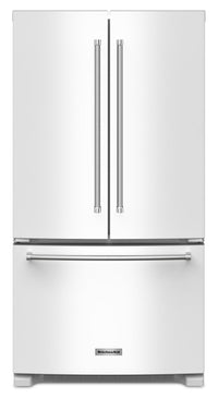  Réfrigérateur KitchenAid de 36 po et de 20 pi3 de profondeur comptoir à portes françaises - blanc - KRFC136RWH 