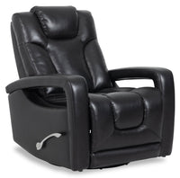  Fauteuil pivotant, coulissant et inclinable Kenzo de 35 po en similicuir noir