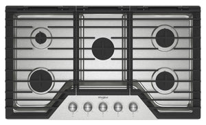 Surface de cuisson à gaz Whirlpool de 36 po avec 5e brûleur et grilles en fonte à charnières EZ-2-LiftMC - WCGK7036PS