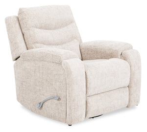 Fauteuil coulissant inclinable Hudson de 40 po en tissu de chenille gris avec 2 porte-gobelets