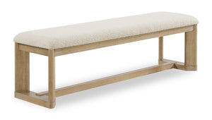 Banc de salle à manger Aspen de 64,25 po (L) avec siège en tissu - naturel