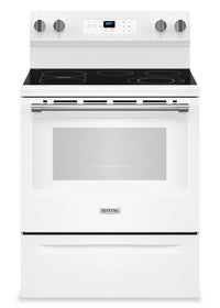  Cuisinière électrique Maytag de 5,3 pi3 et de 30 po avec friture à air sans préchauffage - blanche - YMFES6030RW 