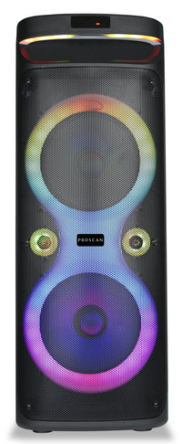  Haut-Parleur illuminé Proscan 2 po x 10 po avec Bluetooth et radio FM