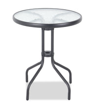  Table bistro Paris pour la terrasse à l’extérieur - dessus de table rond en verre, armature en acier doté d’un revêtement en poudre - noire