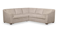  Sofa-lit sectionnel de gauche Envy 2 pièces en tissu de chenille - beige amande