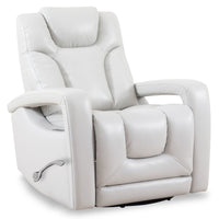  Fauteuil pivotant, coulissant et inclinable Kenzo de 35 po en similicuir gris brouillard