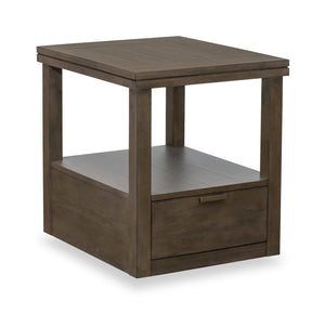 Table de bout moderne Tilson de 22 po avec rangement et tablette - bronze urbain