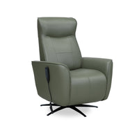  Fauteuil de massage à inclinaison électrique Serene de 31 po en cuir véritable vert avec appuie-tête électrique et siège chauffant