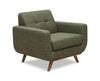 Fauteuil Freeman en tissu d'apparence lin - avocat