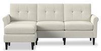  Sofa modulaire BLOK à accoudoirs enroulés avec fauteuil long - bouclé ivoire