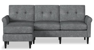 Sofa modulaire BLOK à accoudoirs enroulés avec fauteuil long - acier