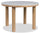 Table de salle à manger ronde Jolie de 45 po (L) avec dessus en imitation de marbre et mélamine - blanche et chêne brun