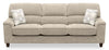 Sofa Lyric de 88,1 po en tissu de chenille taupe avec coussins de siège réversibles, coussins décoratifs et pattes en bois