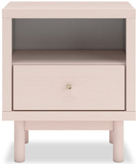  Table de nuit Lola de 21,3 po (L) x 25 po (H) à 1 tiroir avec ports USB - rose tendre