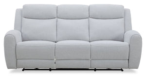 Sofa à inclinaison électrique Reign de 87 po en tissu avec ports USB - gris pierre Bronco