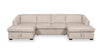 Sofa-lit sectionnel Envy 3 pièces en tissu de chenille avec 2 fauteuils longs de rangement - beige amande