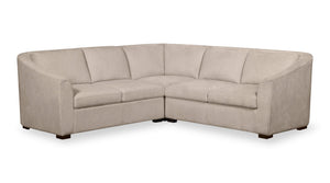 Sofa sectionnel Envy 3 pièces en tissu de chenille - beige amande