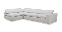  Sofa sectionnel modulaire Sky 4 pièces en tissu avec fauteuil à inclinaison électrique et coussins en plumes et duvet - blé Nathan