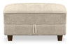 Pouf Lyric de 35,8 po en tissu de chenille taupe avec rangement et pattes en bois