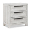 Table de nuit Haven de 26 po (L) x 28 po (H) à 3 tiroirs avec port USB - blanche
