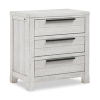  Table de nuit Haven de 26 po (L) x 28 po (H) à 3 tiroirs avec port USB - blanche