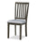Chaise de salle à manger Bryn avec siège en tissu, dossier à barreaux en forme de fuseau - gris foncé