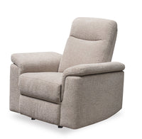  Fauteuil berçant inclinable Sutton 38.5 po en tissu de chenille crème