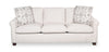 Sofa Mallie de 84 po en tissu de chenille avec accoudoirs enroulés et pattes en bois - blanc coquillage