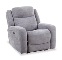  Fauteuil à inclinaison électrique Atlantis de 38 po en tissu gris tourterelle avec port USB