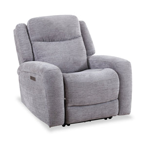 Fauteuil à inclinaison électrique Atlantis de 38 po en tissu gris tourterelle avec port USB 